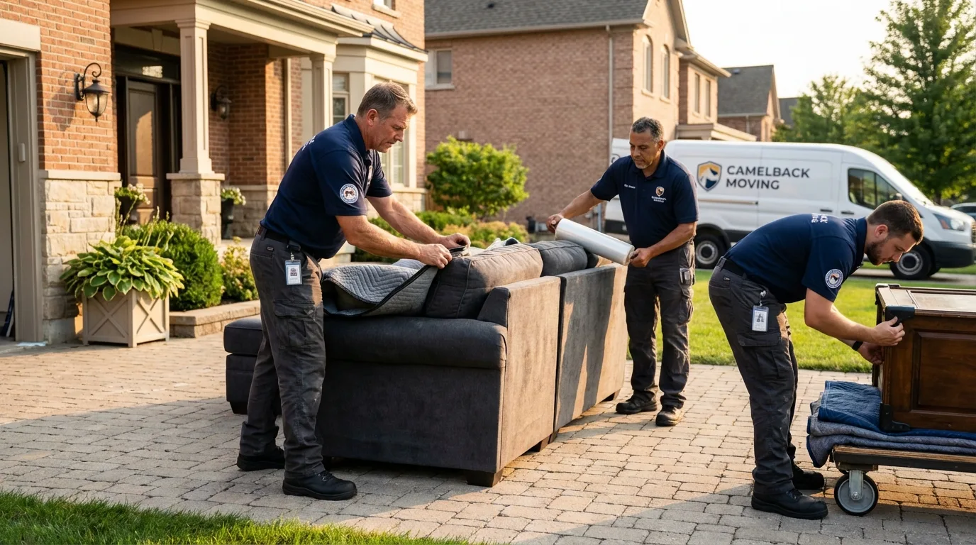 Large estate moving crew wrapping furniture in Elton, LA
